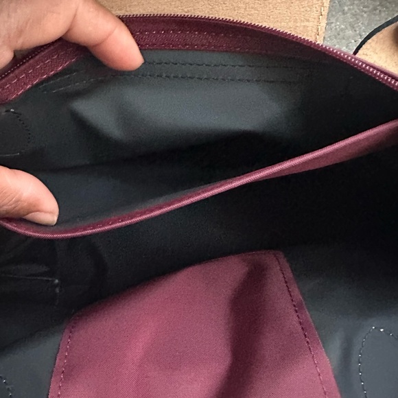 NEW Longchamp small tote bag burgundy nylon - Picture 10 of 14